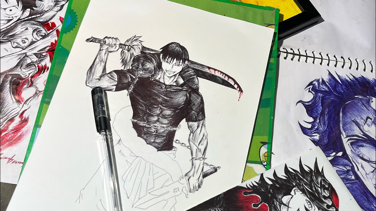 LIVE 🔴 Drawing Toji Fushiguro with Black Pen 🖊️ | Jujutsu Kaisen Art #jjk #jujutsukaisen #live