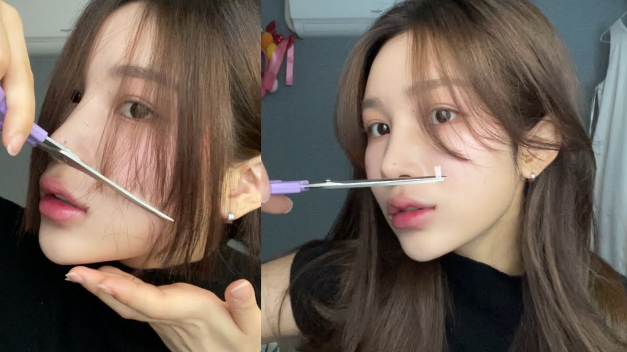 GRWM 출근 전 3분컷 앞머리 셀프 사이드뱅 자르기✂️(ft 셀프 헤어스타일링 | 옆광대 앞머리스타일링 | 앞머리볼륨 | 여배우앞머리 여신머리 스타일링 꿀팁)