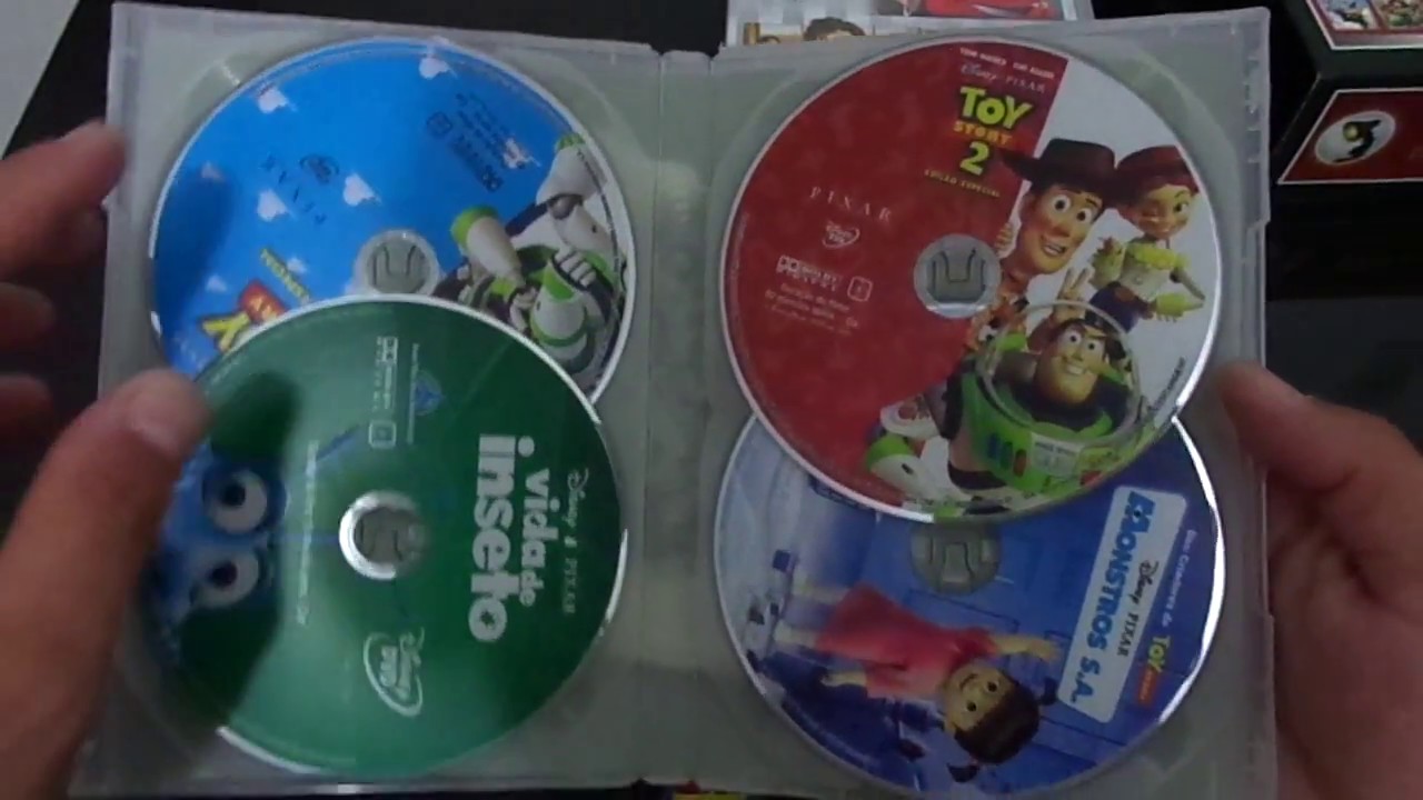 minha coleção de blurays e dvds (dvd coleção disney pixar)