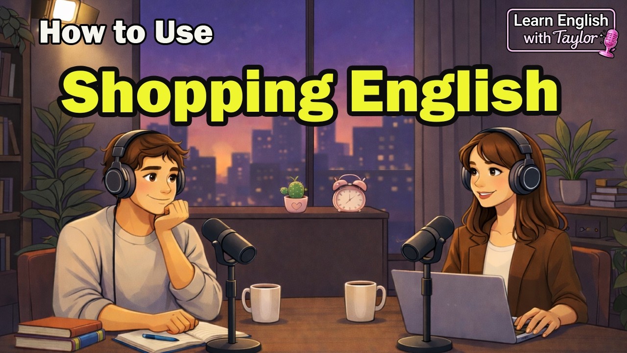 English Podcast for Beginners : How to use Shopping English (Sizes, Colors, Simple Choices)