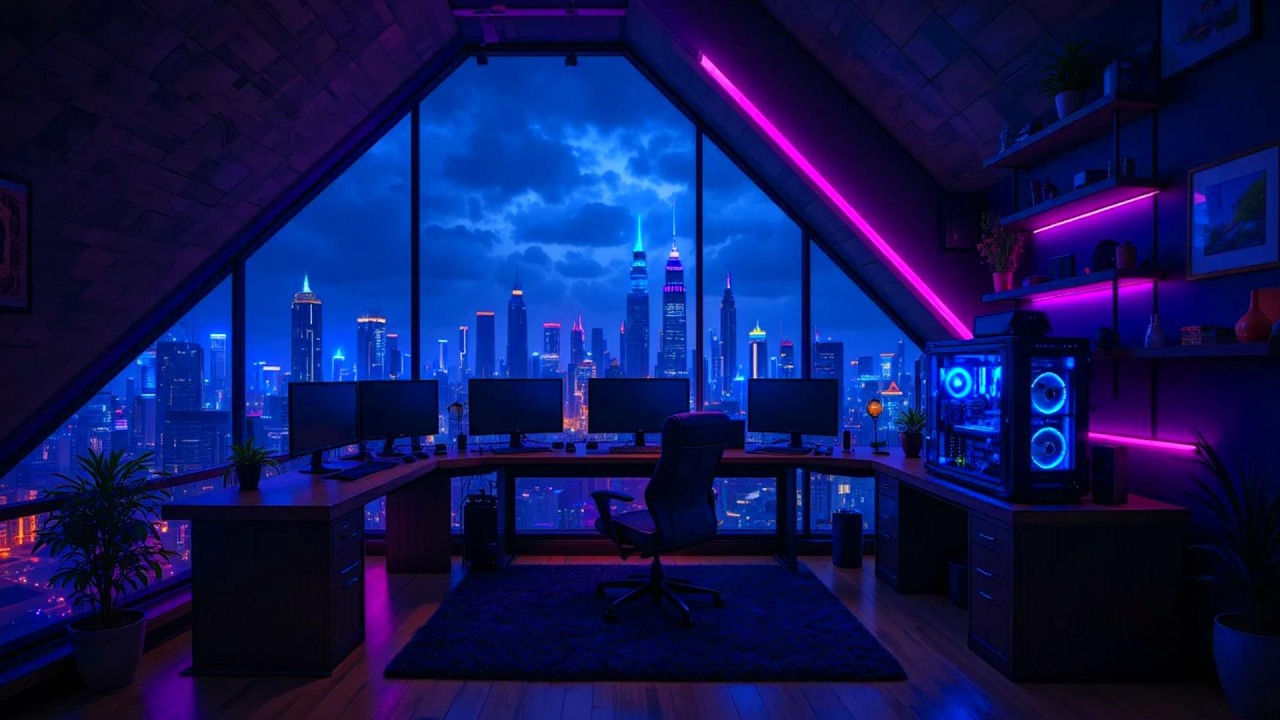 Peaceful Rainy Balcony Coffee 🌙 Ambient Lofi Hip Hop for Deep Focus, Study & Relax Nights