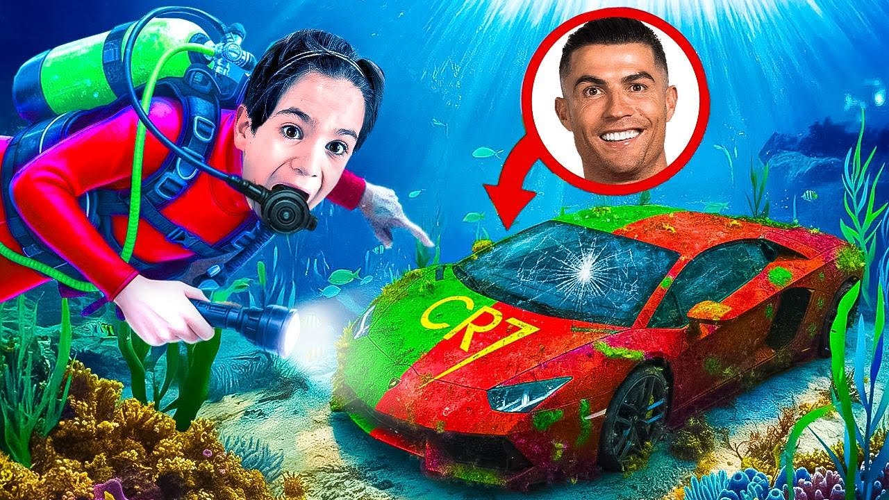 KLEINER JUNGE taucht zu RONALDOs versunkenem LAMBORGHINI!😱