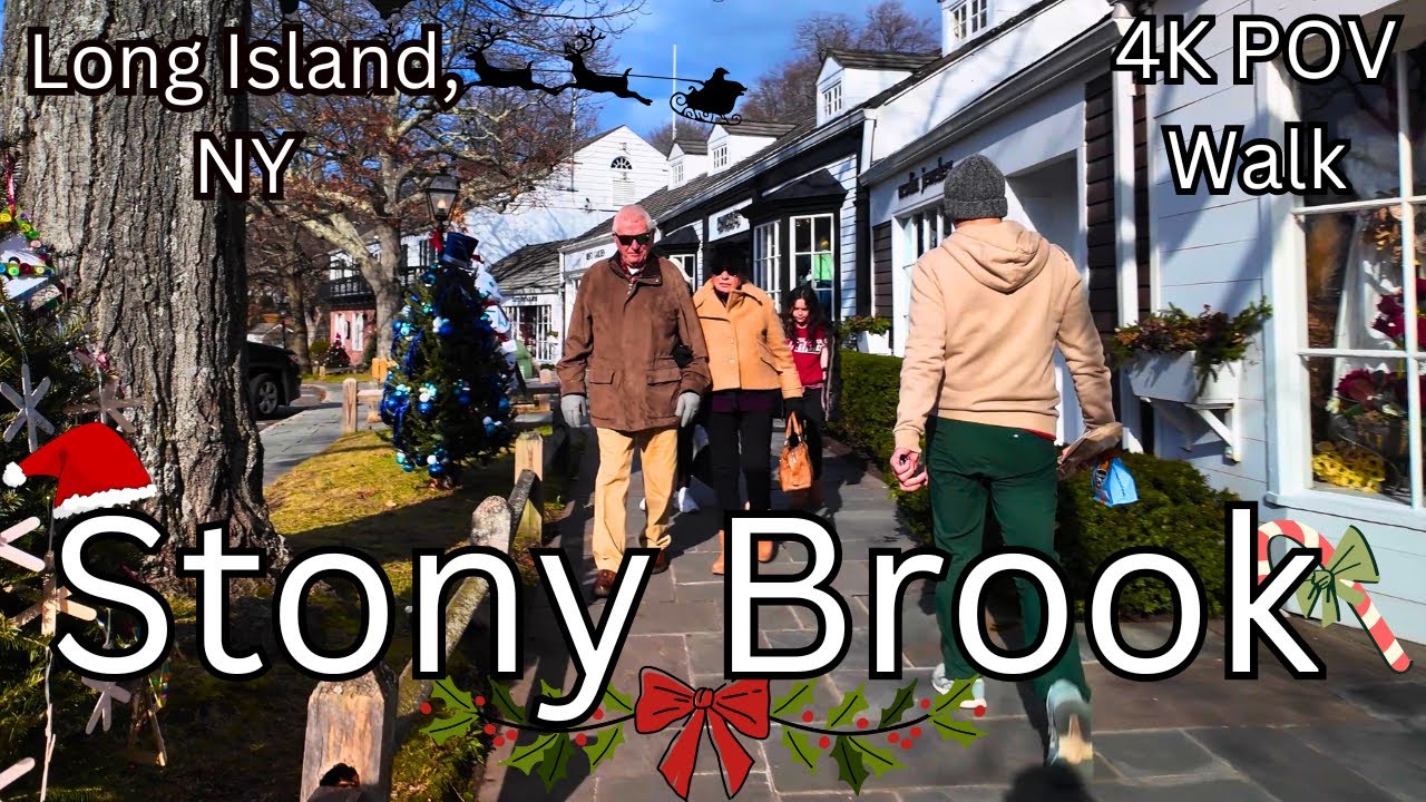 Small Town Christmas🎄 Stony Brook Long Island [4K POV Walk]