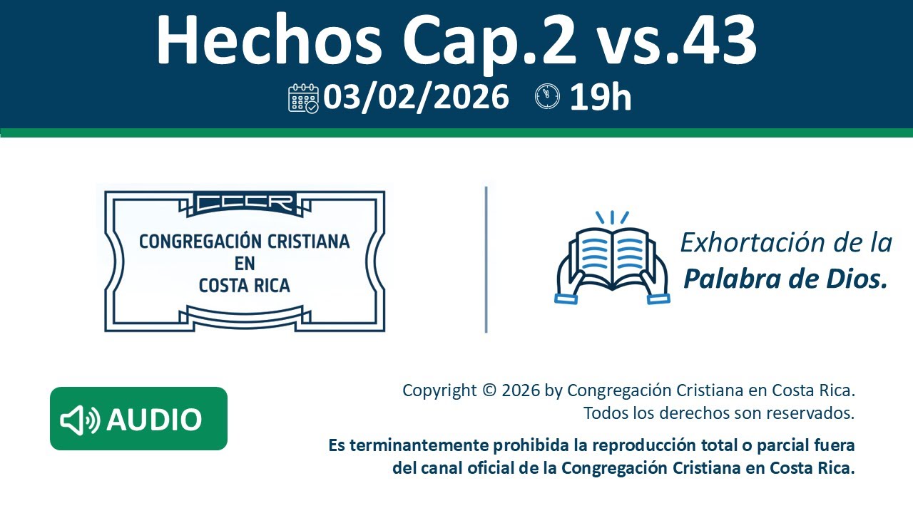 AUDIO - Santo Culto a Dios 03-02-2026 -  Hechos Cap.2 vs.43 - 7:00pm.