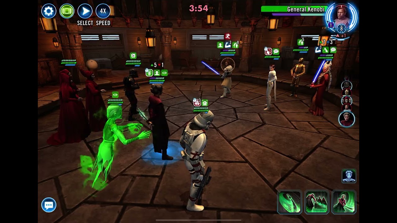 SWGOH, Grand Arena: Nightsister (Morgan Elsbeth Omicron) vs Galactic Republic 