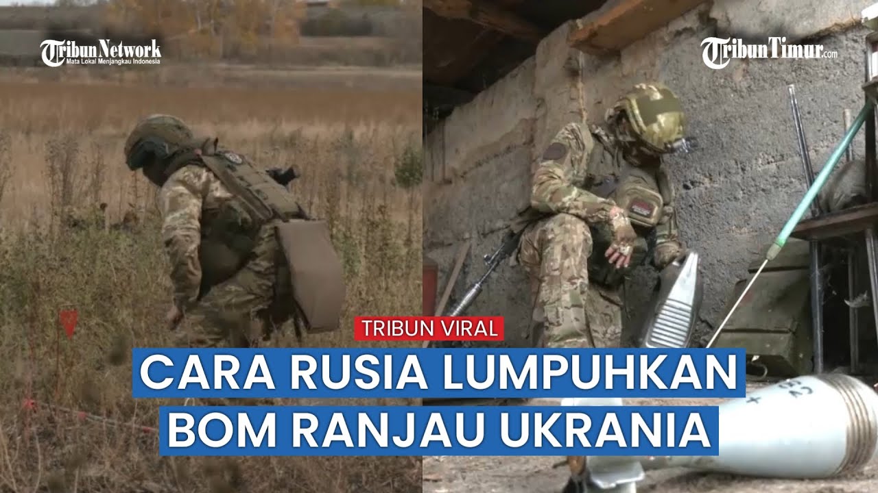 Momen Pasukan Rusia Sisir dan Netralkan Ranjau Jebakan Rusia di Kursk