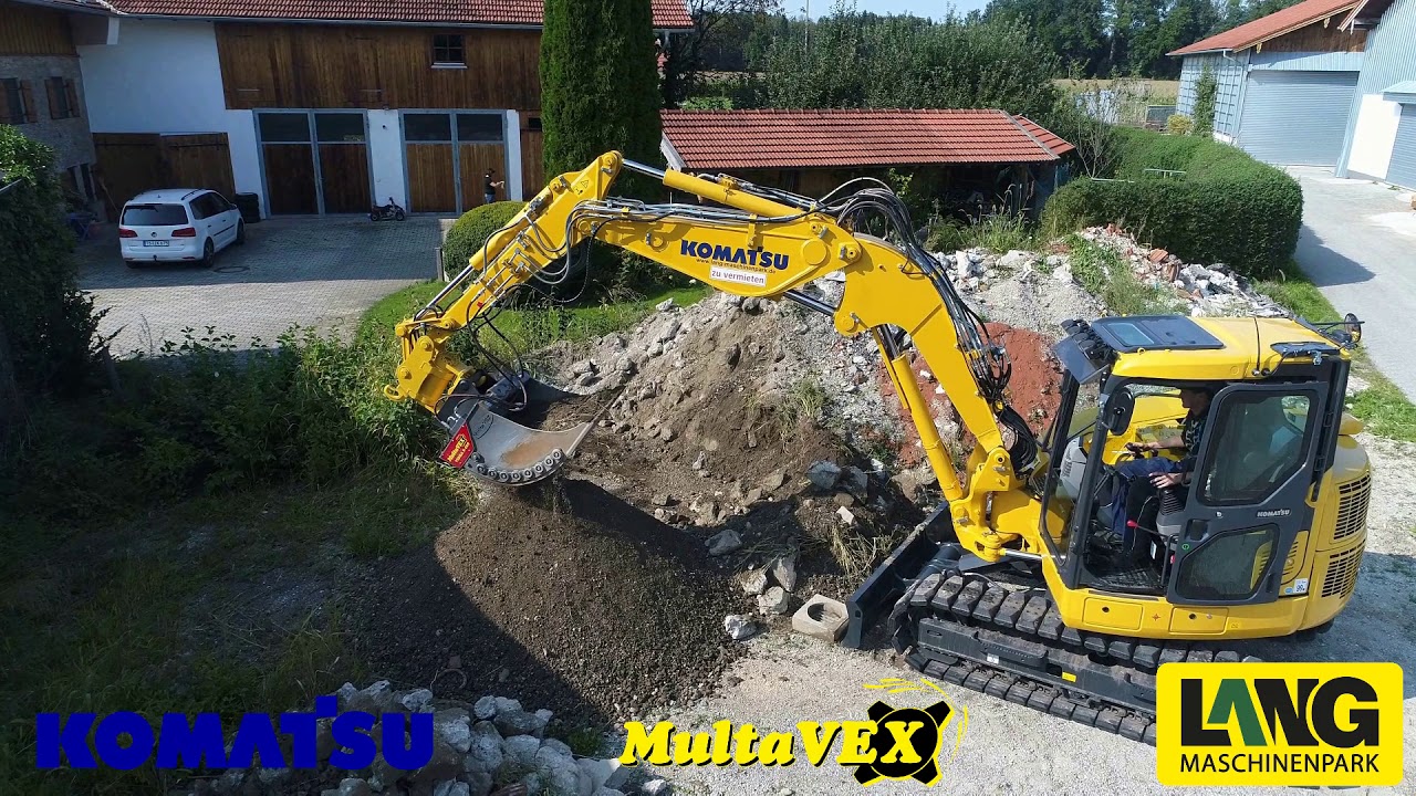 Bauschutt sortieren mit unserem Komatsu PC88 + MultaVEX Vibra