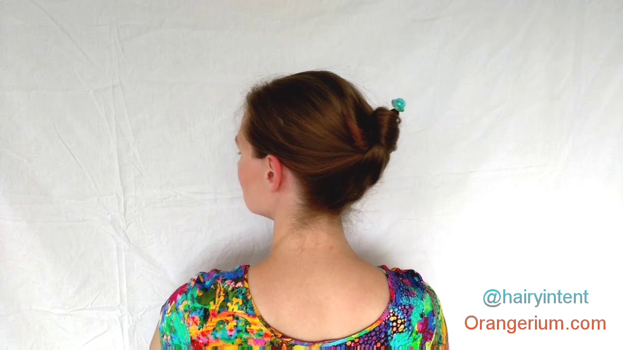 Flipped hair stick bun tutorial
