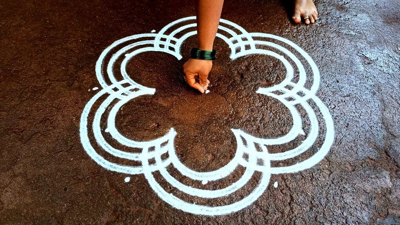 Thai madham simple flowers padi kolam|5*3Thaipusam special Friday simple rangoli| super rangoli