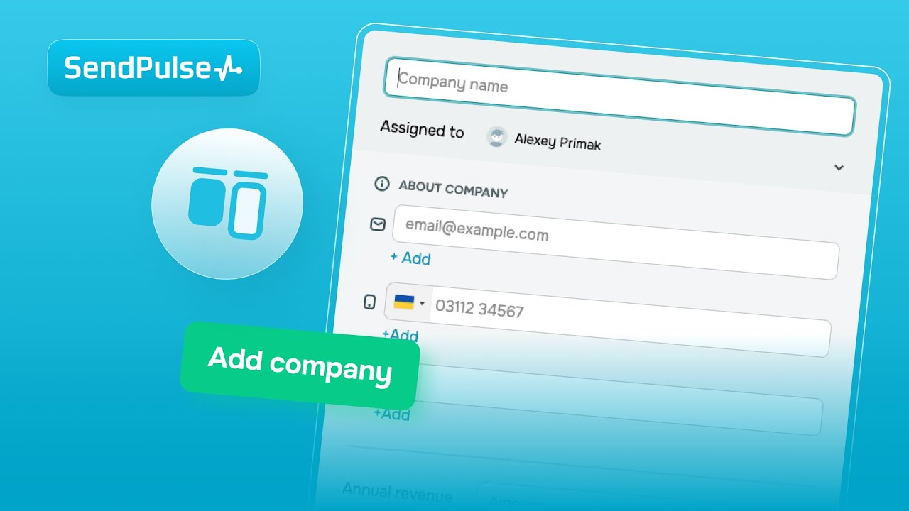 How to create a company in SendPulse CRM to organize data