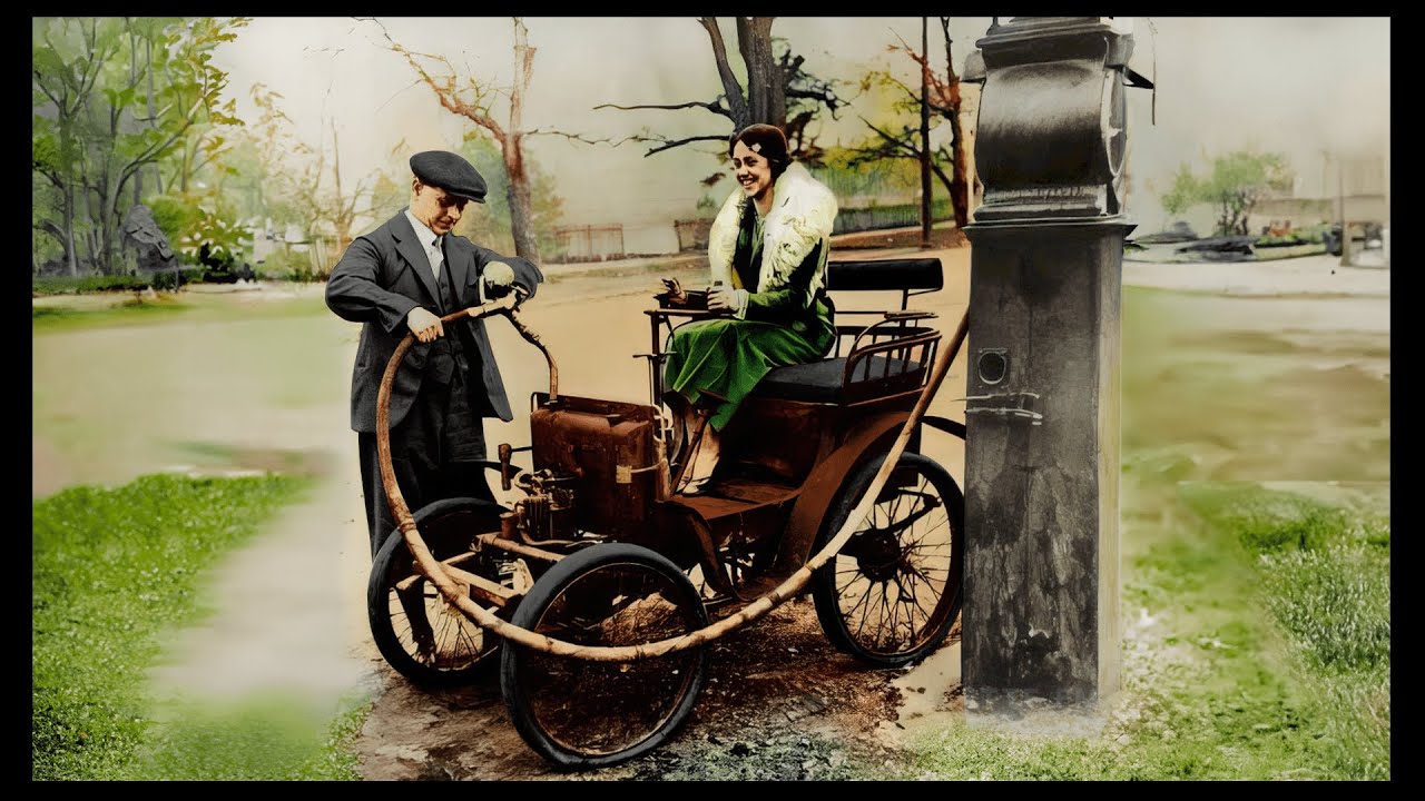 1920s-1950s USA: Rare Photos of Old Gas Stations in USA - Color Restoration