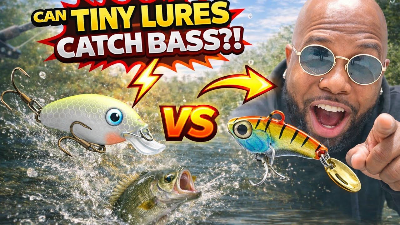 Tiny Lure Challenge....Strike King Rage Tail Swimmer VS FangBlue Blade Bait. Bass Overload
