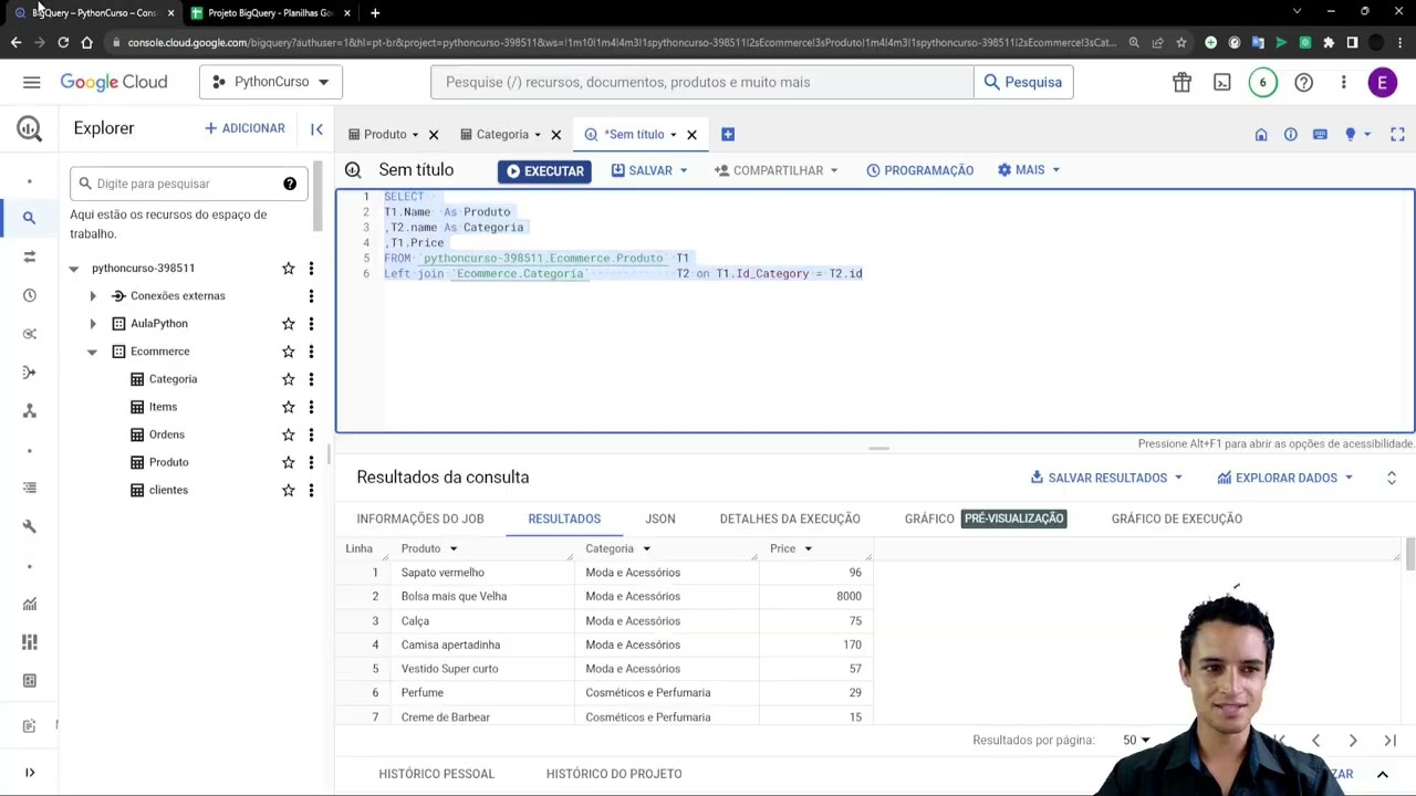 Conexão Google Bigquery com Google Planilhas - Google Sheets- Programação Python - ETL Avançado