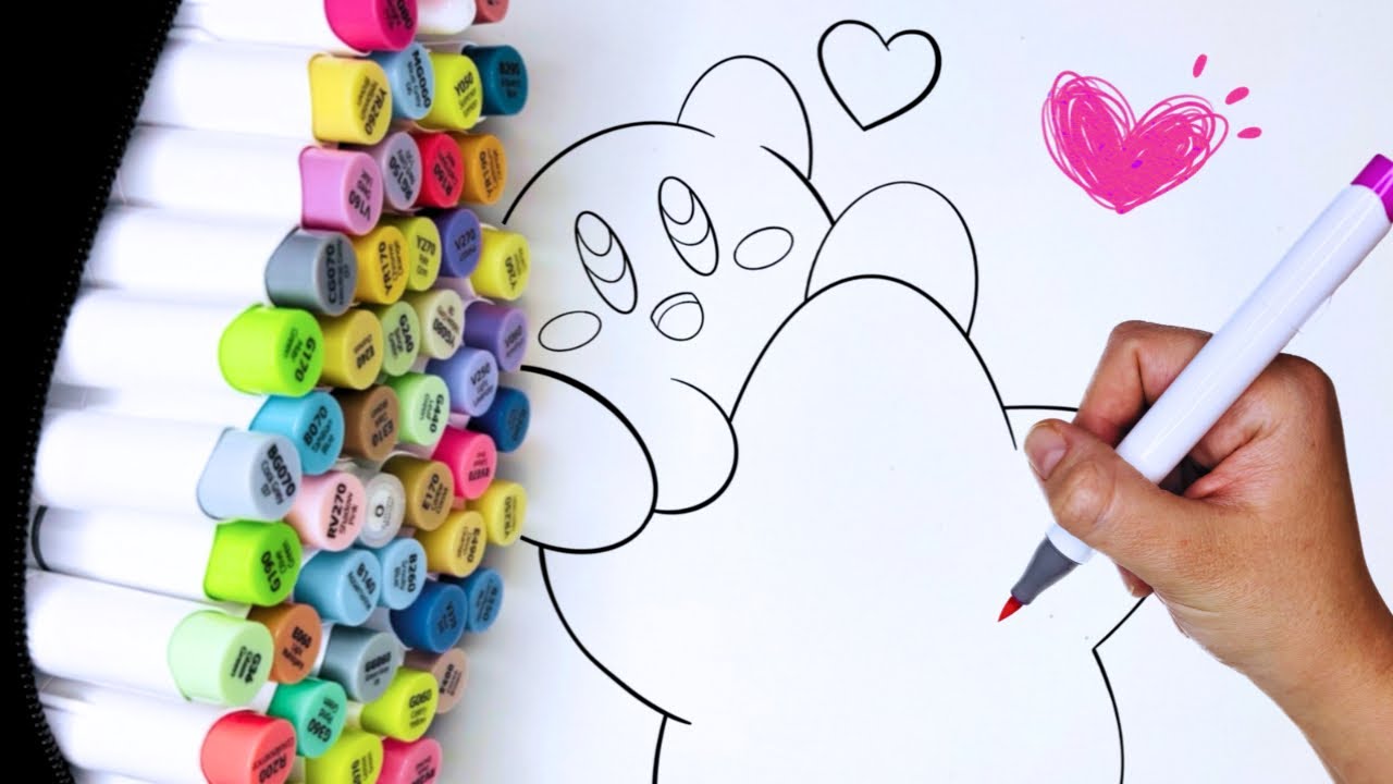 ASMR | Colorea Conmigo Kirby #coloring #ohuhumarkers #asmrcoloring 