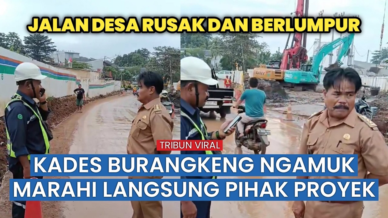 Geram Jalan Licin dan Berlumpur, Kades Burangkeng Turun Tangan Tegur Proyek Tol