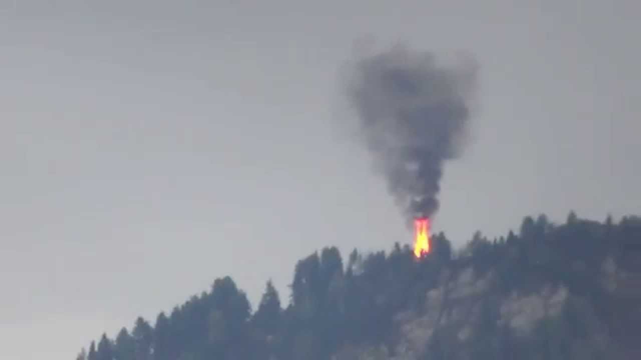 Baumbrand nach Blitzeinschlag in Matonkopf ob Tösens, Oberinntal, Tirol