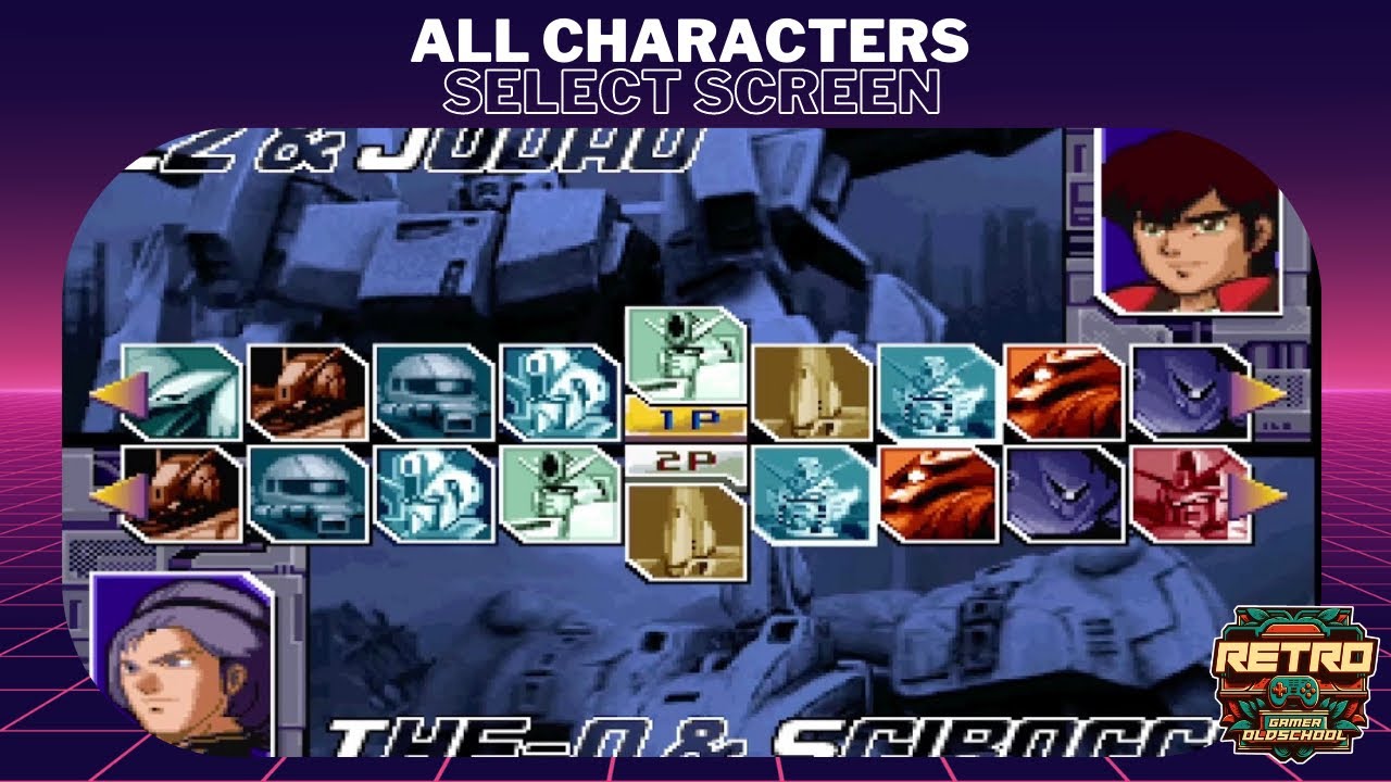 Gundam Battle Assault - All Characters Unlock Select Screen [PS1]