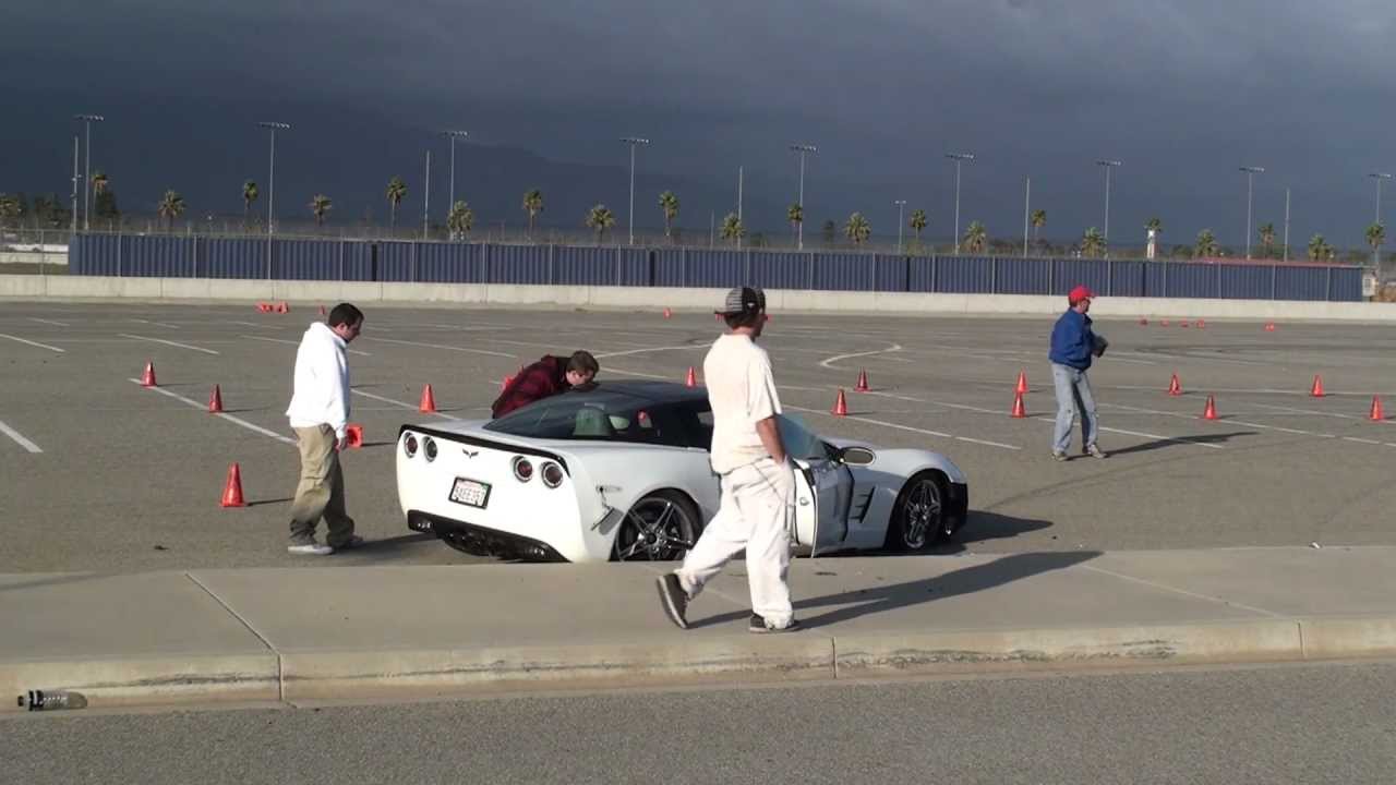 Corvette Crashes During An AutoCross Event