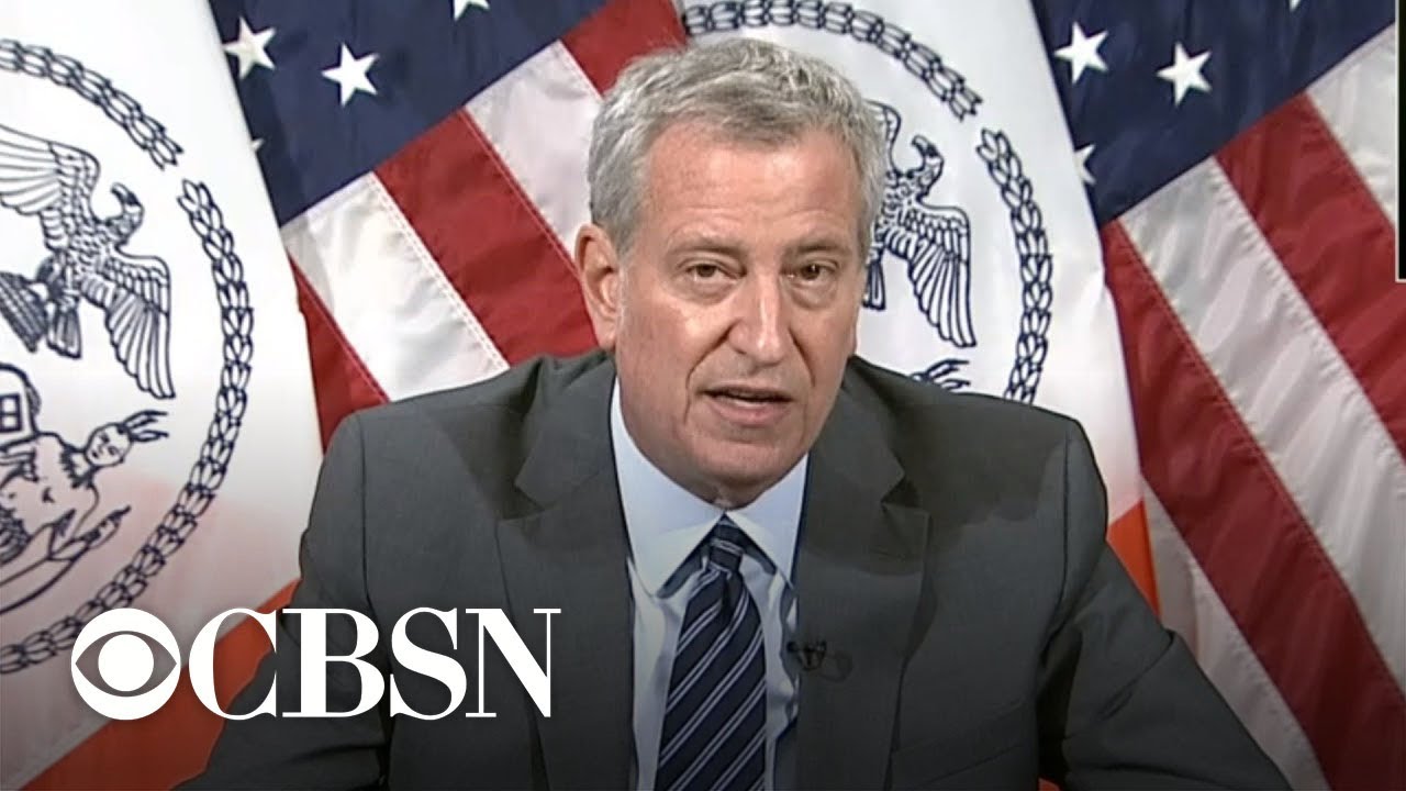 New York City Mayor Bill de Blasio announces schools are closing as COVID cases rise