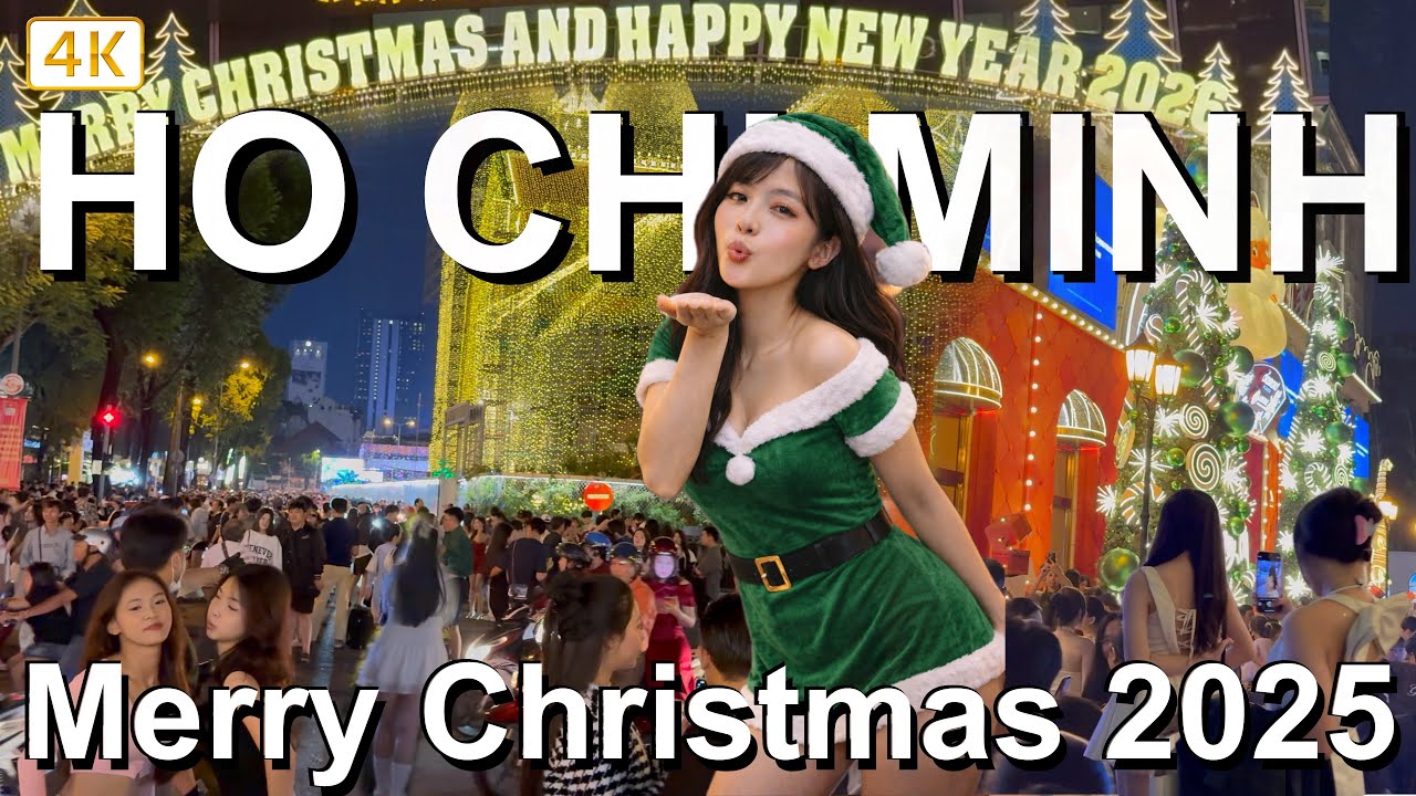 Merry Christmas 2025 Vietnam 🇻🇳 Ho Chi Minh City District 1 Walk