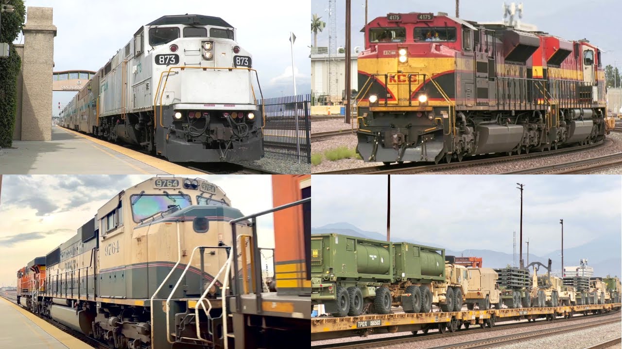 3+ HOURS of Trains! Railfanning San Bernardino FT Military Train, Foreign Power, and More! 8/19/2023