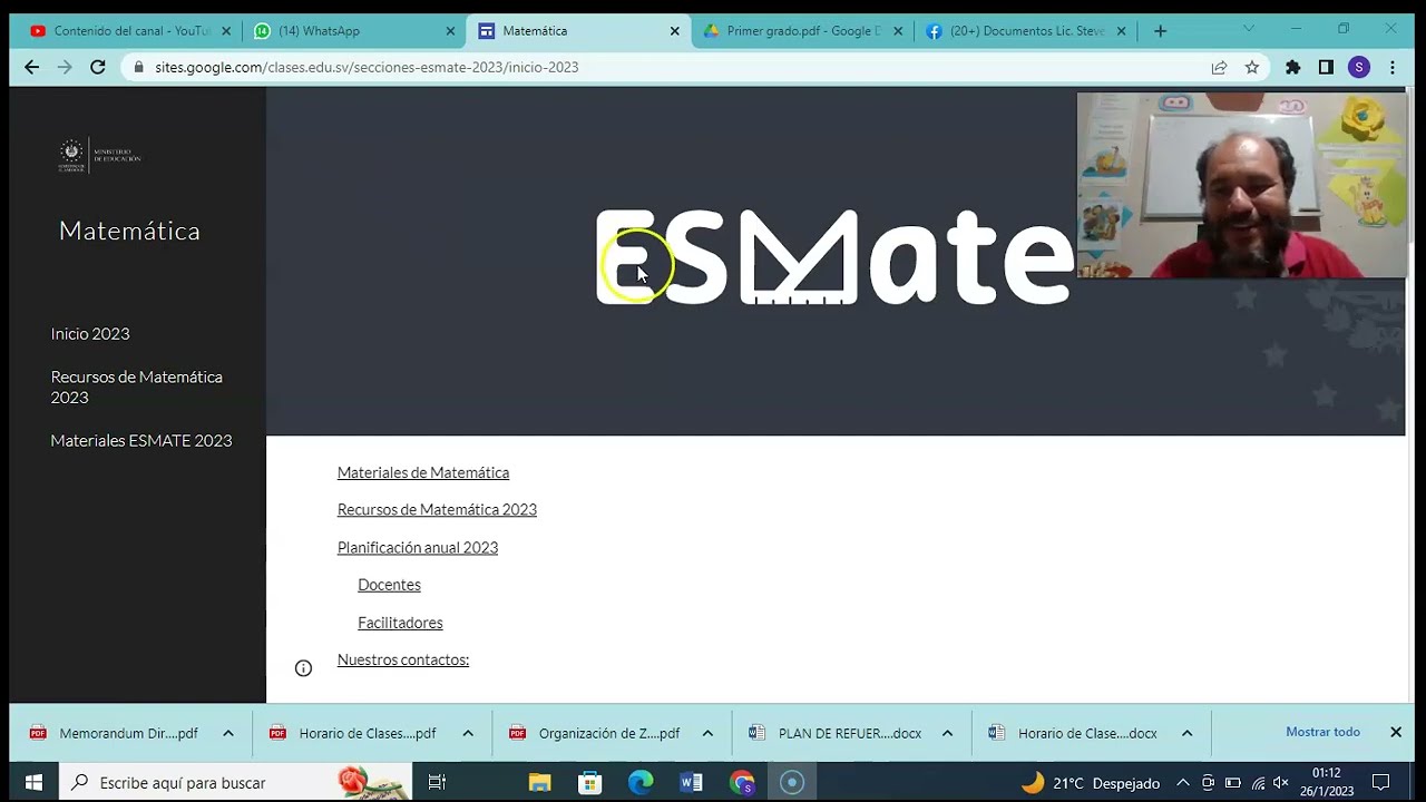 Site de Esmate 2023 con todos los recursos y materiales