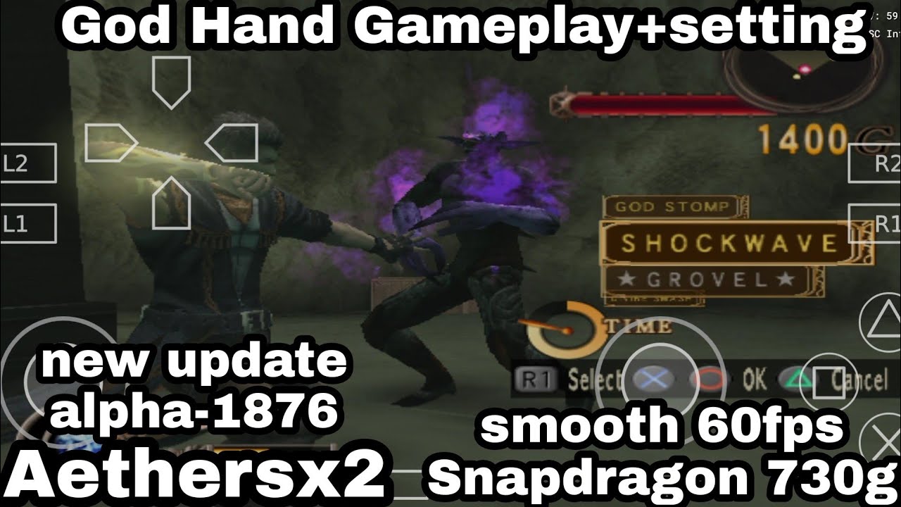 God Hand Snapdragon 730g Testing new update AetherSX2 PS2 Android Emulator Gameplay + Setting