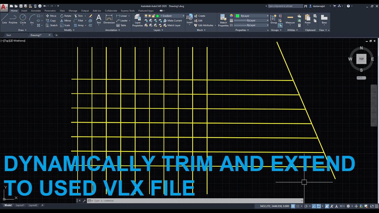 AutoCAD Lisp dynamically trim and extend lines