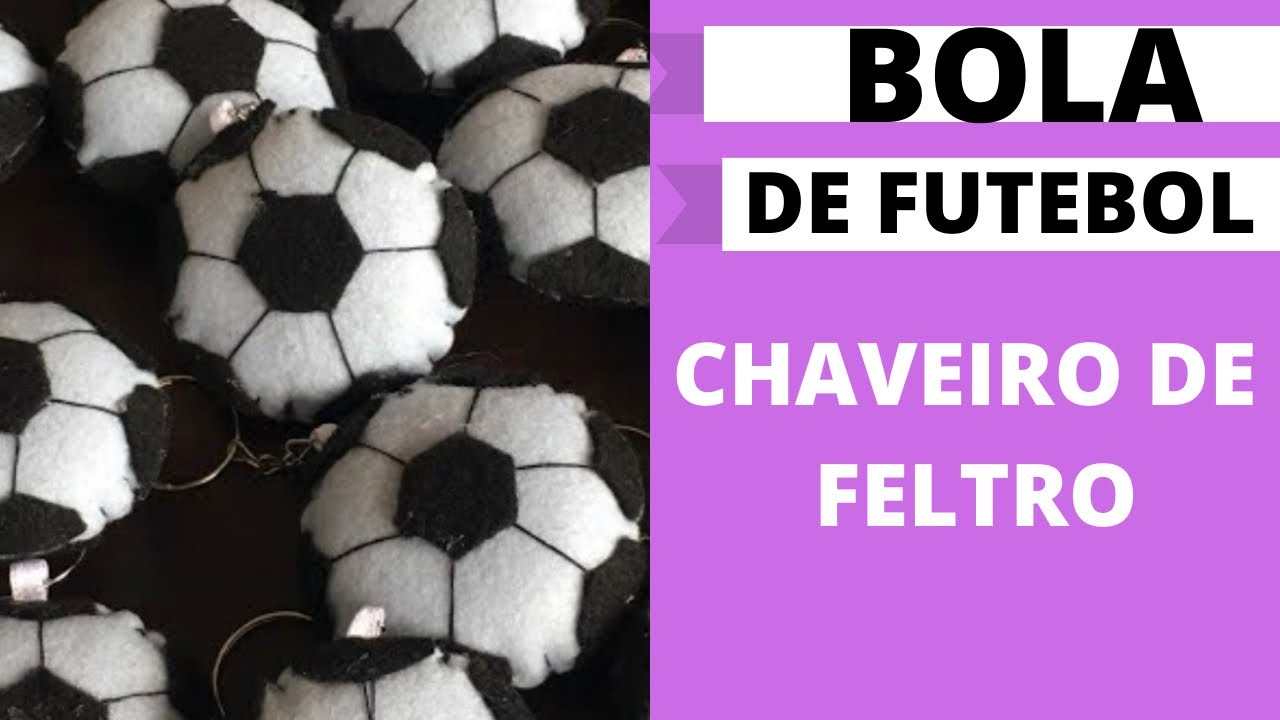 Bola de futebol de feltro . Chaveiro em feltro , passo a passo.