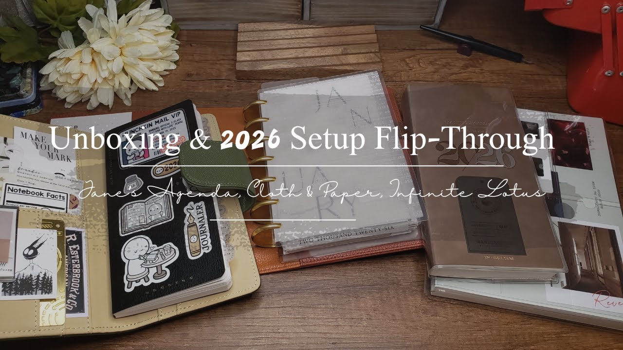 Planner Unboxing & 2026 Setup Flip-Through | Jane’s Agenda, Cloth & Paper, Infinite Lotus