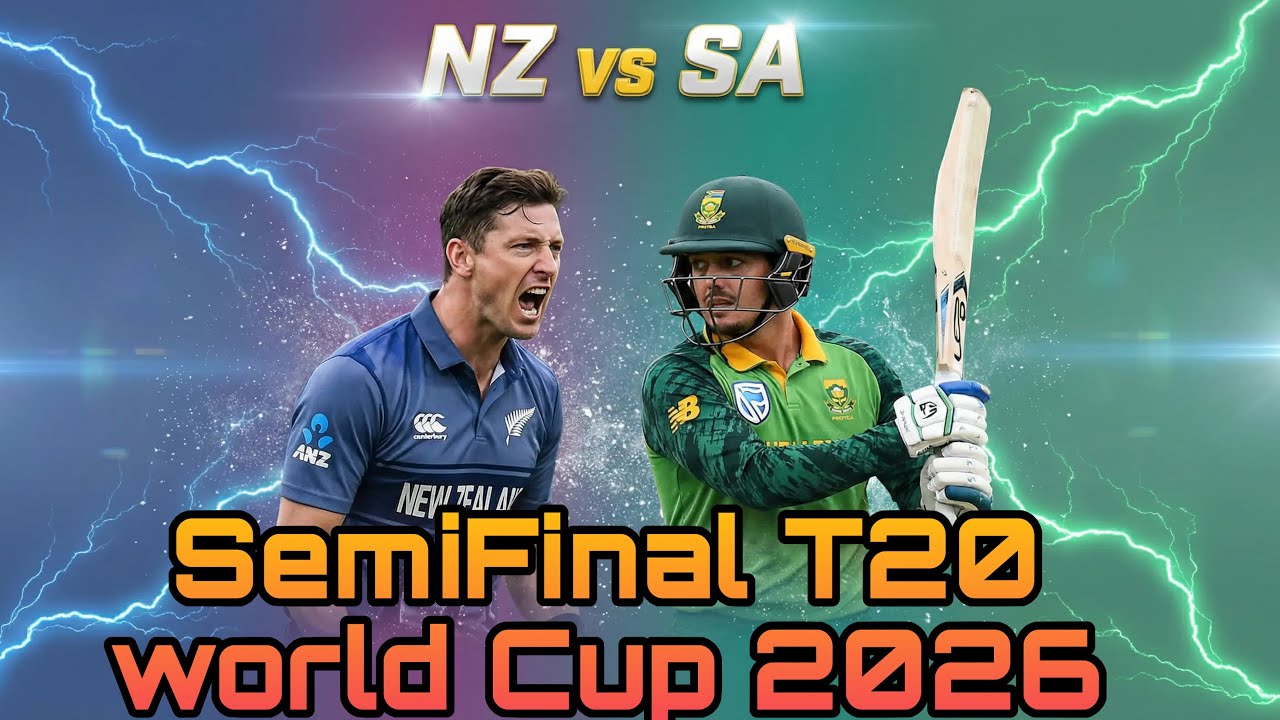 ICC t20 world cup 2026 semifinal 1st : south Africa vs Newzealand match