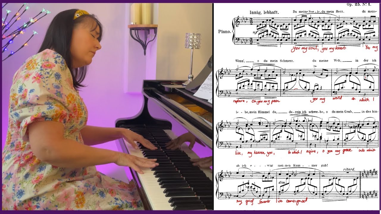 'Widmung' - CLARA SCHUMANN piano solo (NOT Liszt 😱) with score/lyrics
