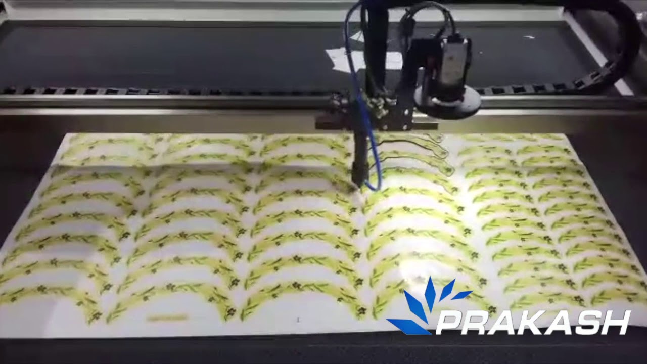 laser cutting machine with camera for stickers by Prakash laser