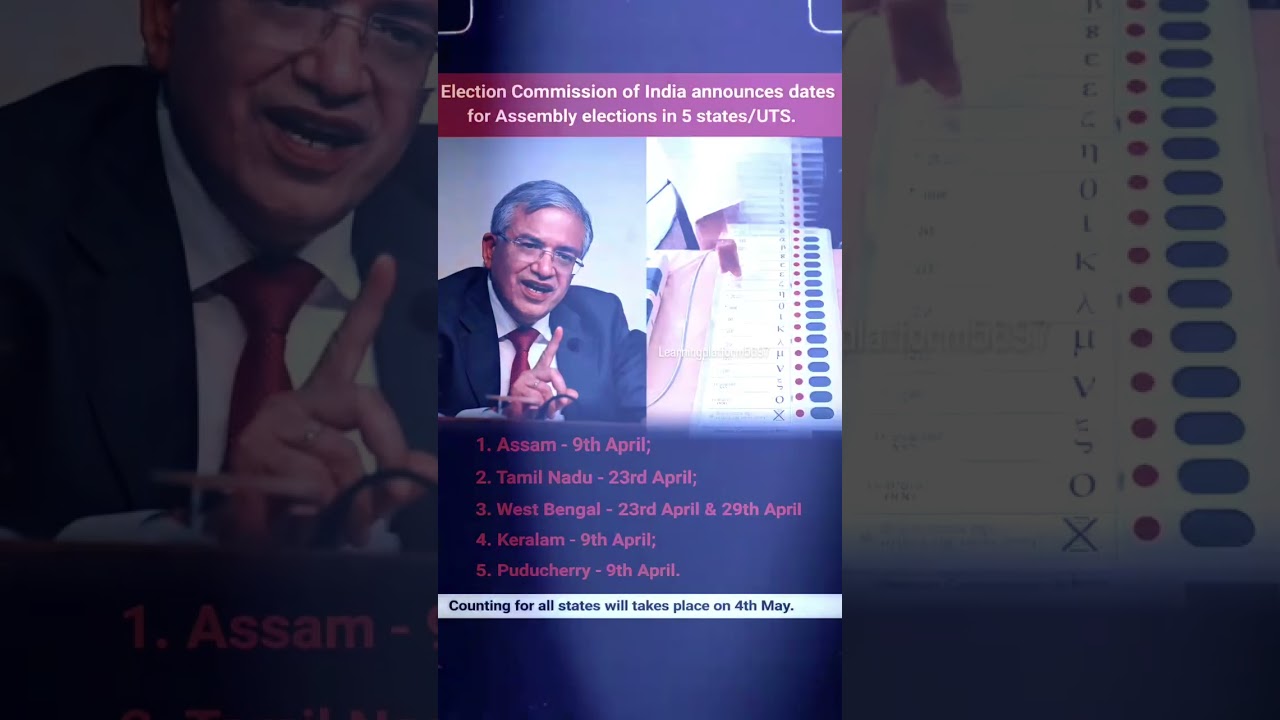 The Election Commission of India has announced the dates for Assembly elections in 5 states/union...
