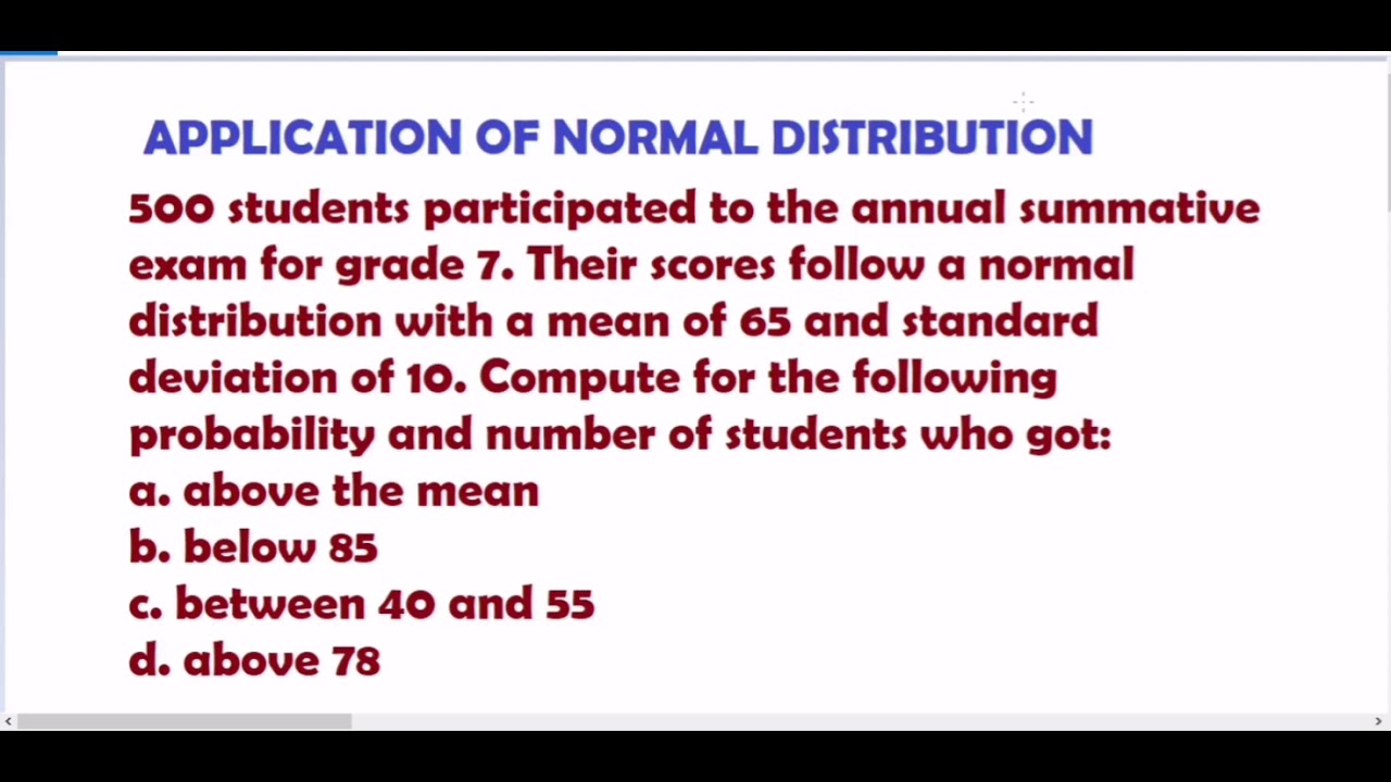 Application of Normal Distribution | Normal Curve