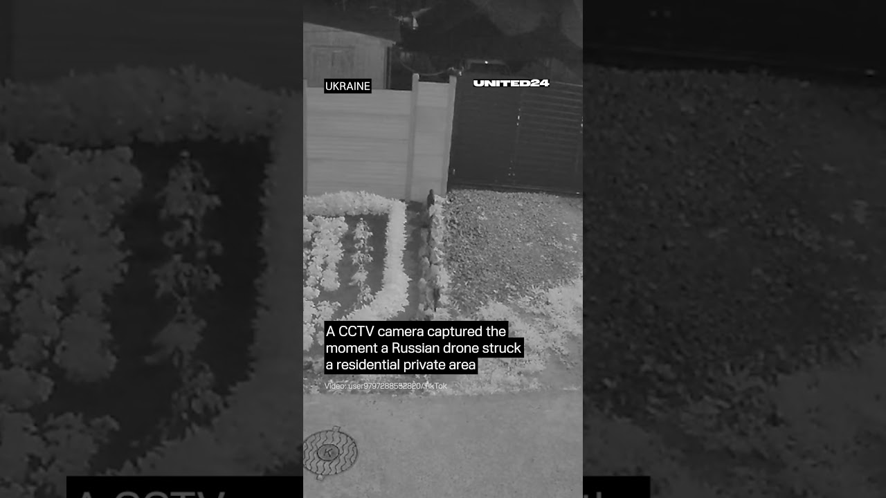 CCTV Camera Captured Moment a Russian Drone Struck Residential Private Area #warinukraine
