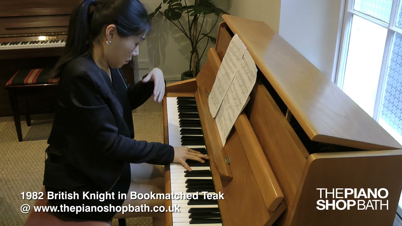 1982 Knight Upright Piano in 'Bookmatched Teak' @ The Piano Shop, Bath