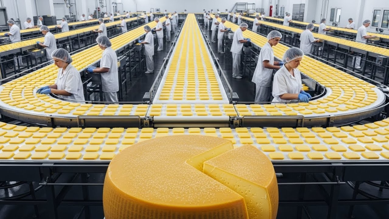 Inside a Massive Cheese Factory: The Secret Process Behind Every Slice (Full Process)