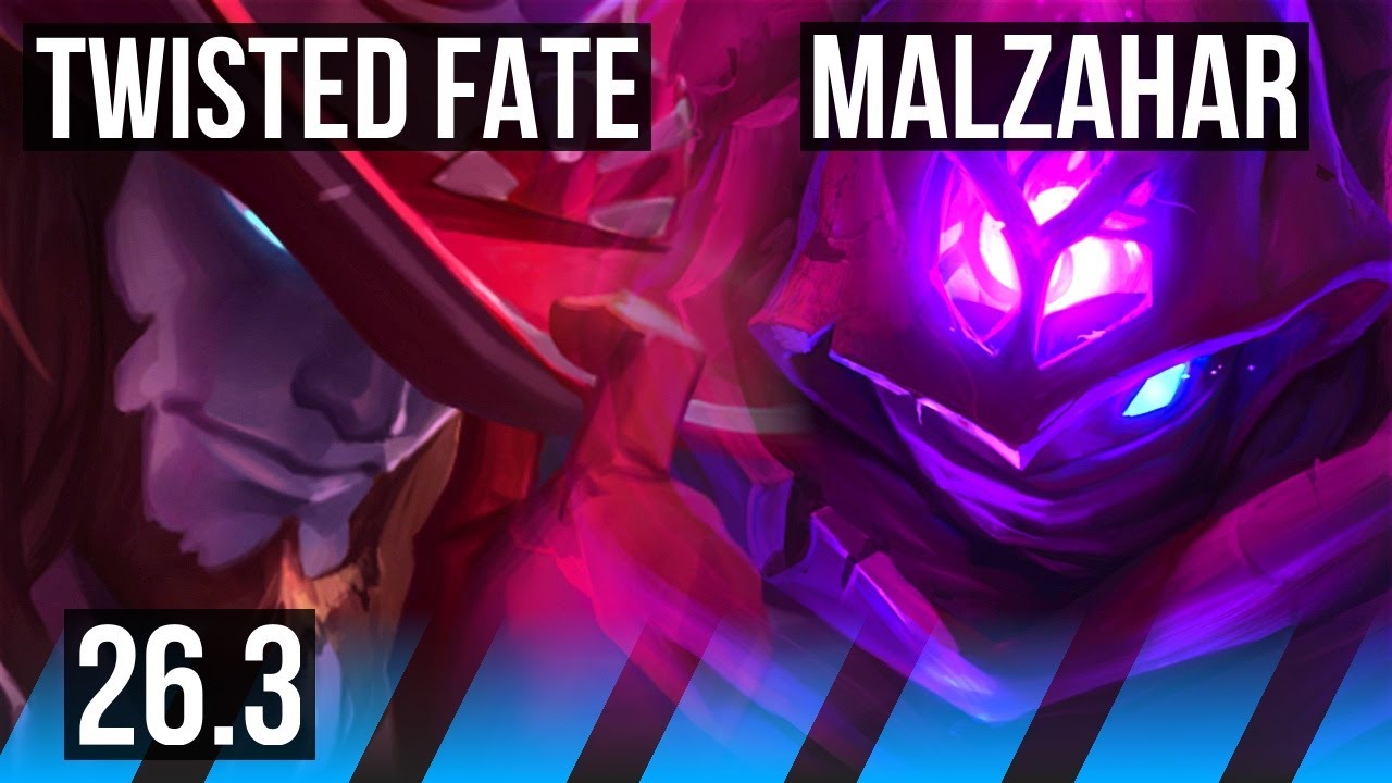 TWISTED FATE vs MALZAHAR (MID) | Good KDA: 12/1/10 | KR Master | 26.3