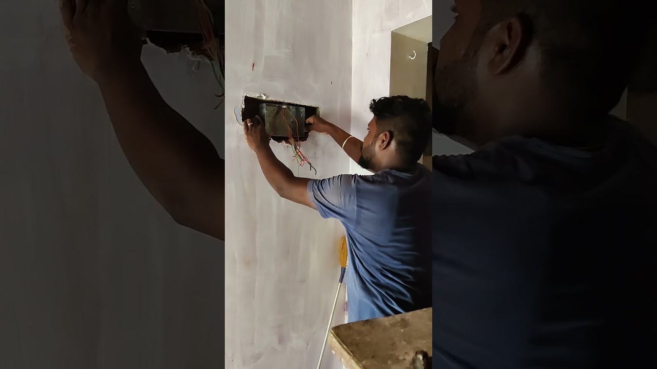 old wood box romved new metal box fixing #shorts #yshorts #electrical