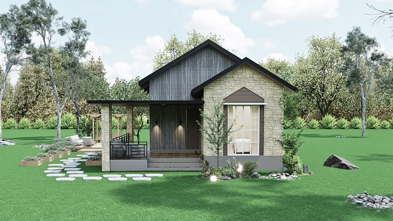 Small House Tour | 2-Bedroom 75 sq.m Modern Rustic Bungalow with Garden
