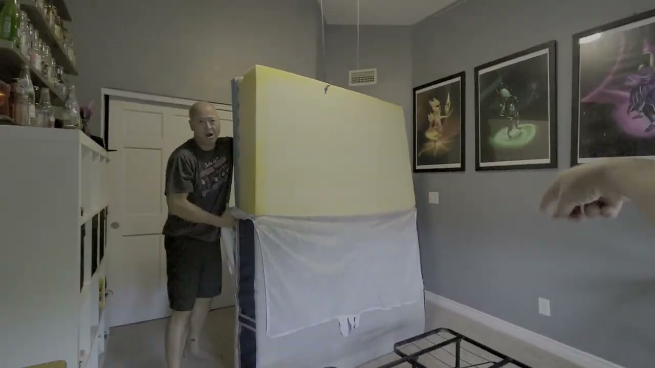 Reinstalling cover on memory foam mattress