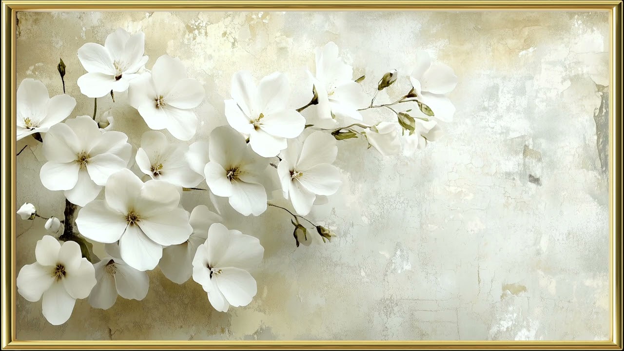 🌿 Ethereal White Blooms | Luxury 4K Digital Art for Spa & Home Ambiance