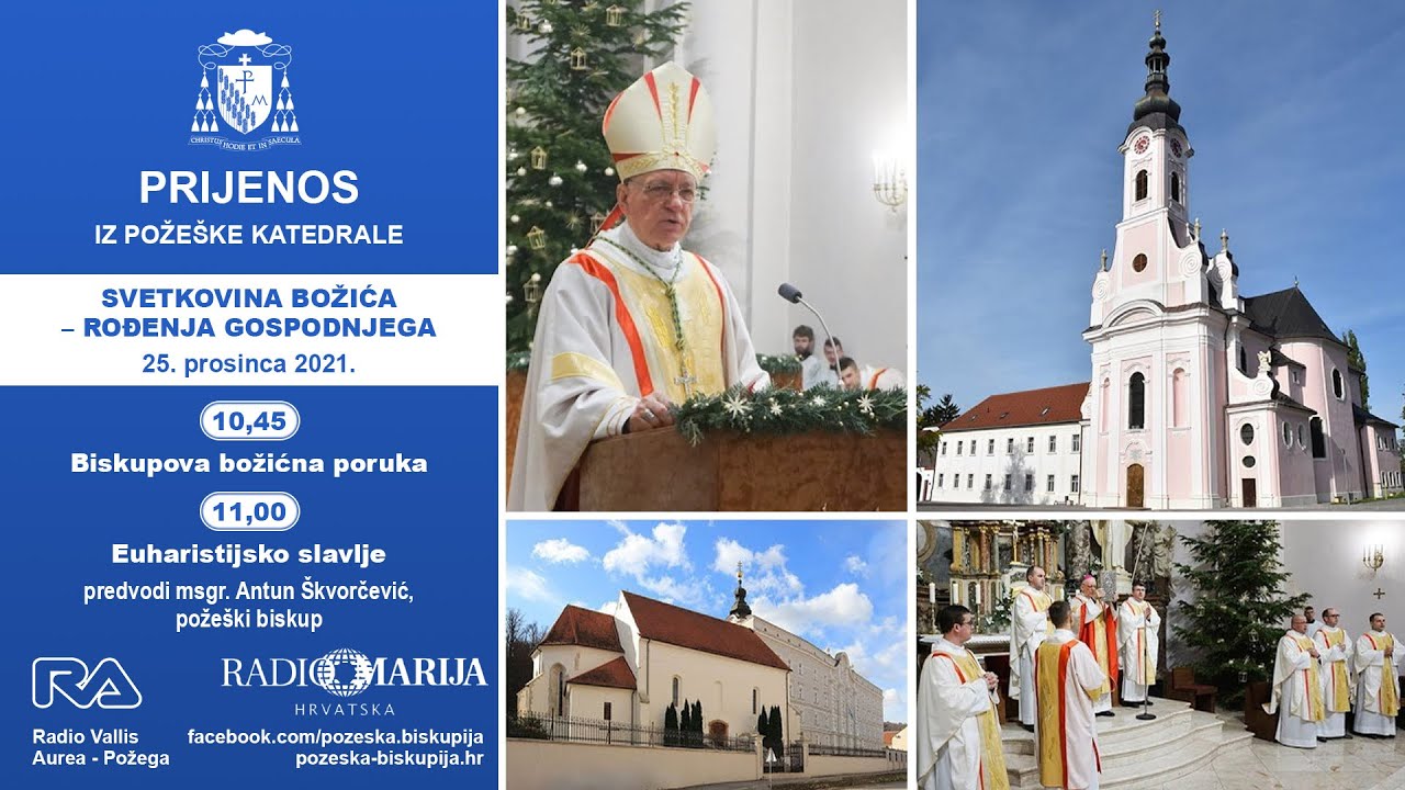 Snimka prijenosa euharistijskog slavlja na svetkovinu Božića u Požegi