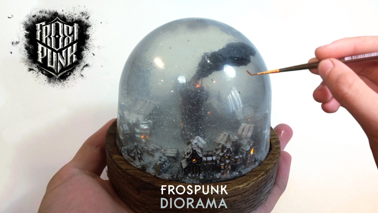 Я сделал ГОРОД из ФРОСТПАНКА в СНЕЖНОМ ШАРЕ! | диорама | Frostpunk diorama