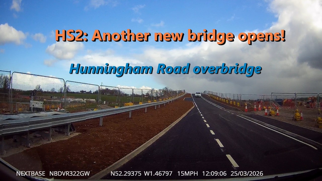 HS2: Another new bridge opens!  Hunningham Road