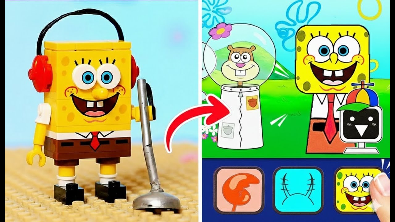 SPRUNKI NA FENDA DO BIQUÍNI! 🌊🎶 Bob Esponja Gamebook de Papel! 📖✨