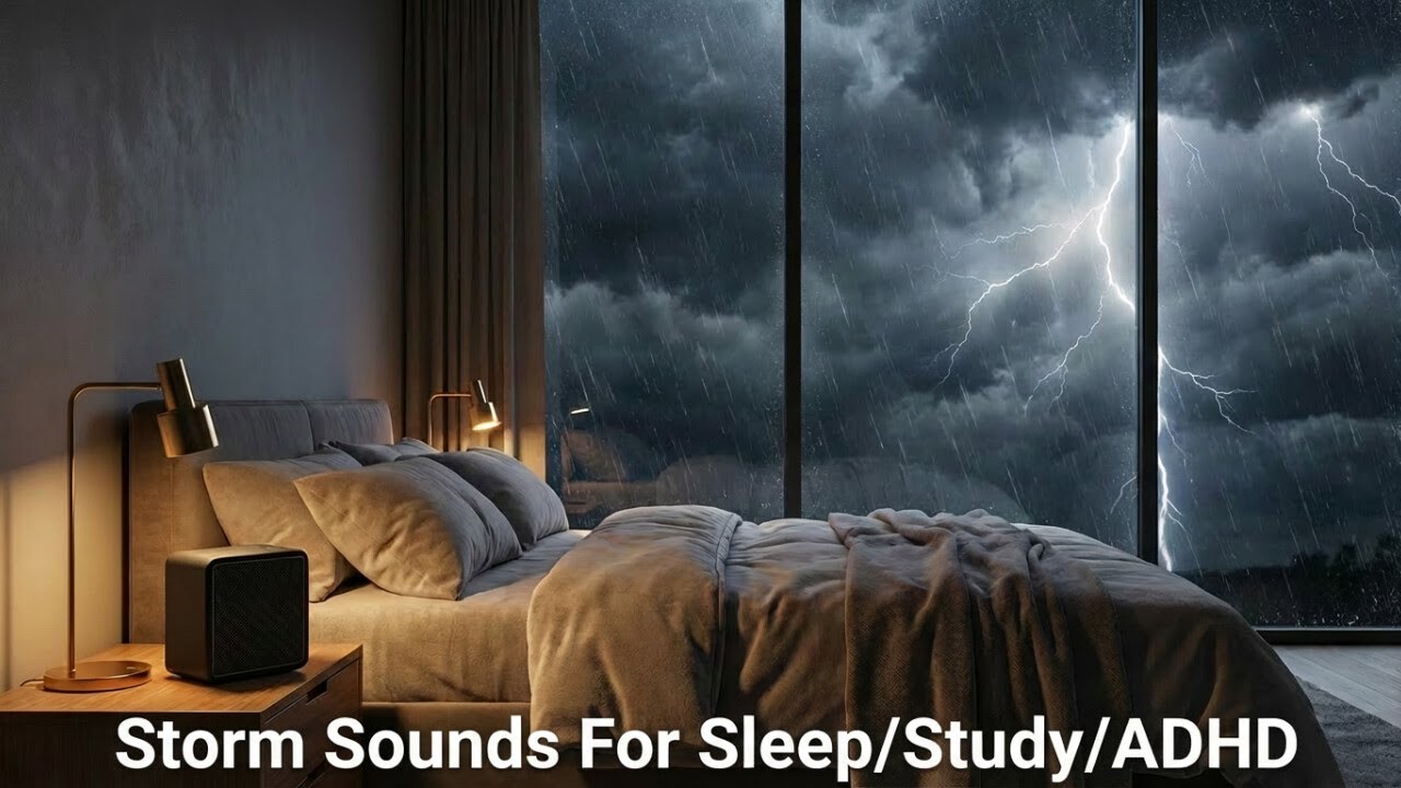 Heavy Rain and Distant Thunder for Sleeping | Calm Thunderstorm ASMR - No Talking