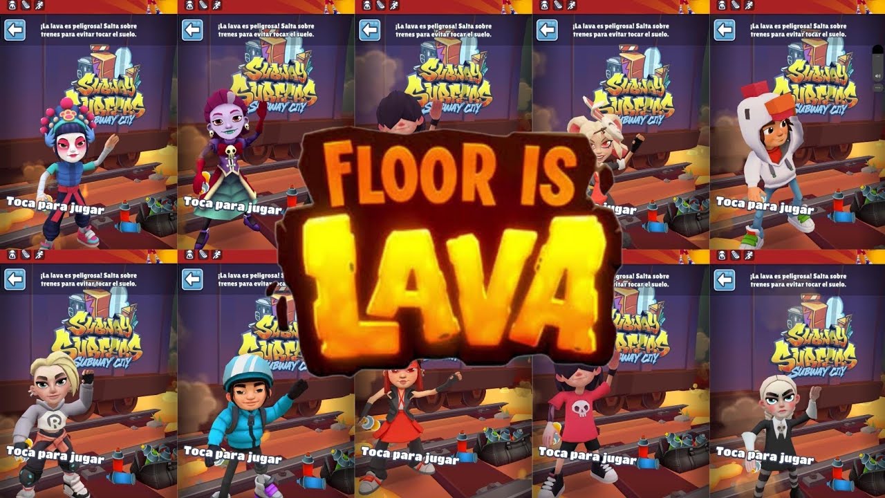 TEAM TAKEOVER 10 PERSONAJES EN EL PISO ES LAVA SUBWAY SURFERS 2025