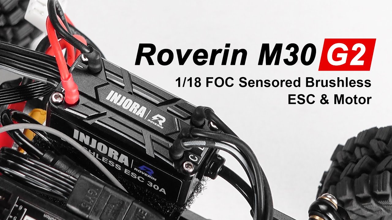 НОВЫЙ G2! INJORA Roverin M30 Бесщеточный регулятор скорости и двигатель с датчиком FOC для TRX4M ...